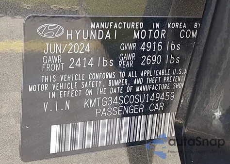 2025 Genesis G70 2.5T Awd из США, поврежденный, VIN KMTG34SC0SU149459